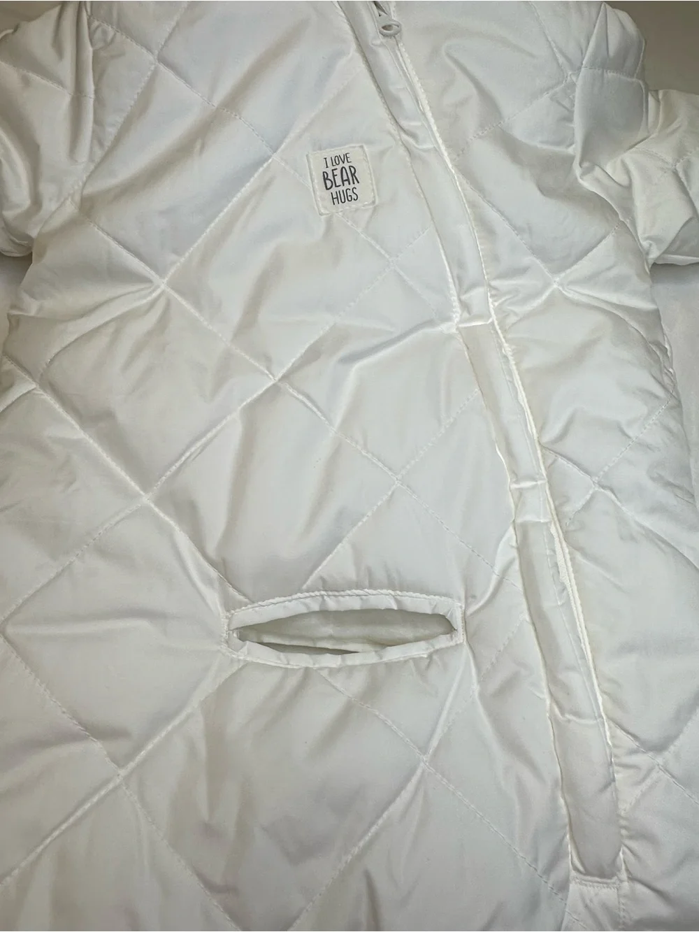 Carter's White Quilted Hooded Baby Outdoor Winter Bag Coat O/S
